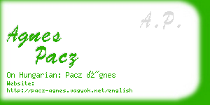 agnes pacz business card